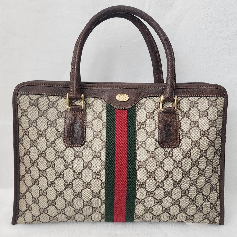 Gucci Brown and Green Tote Bag